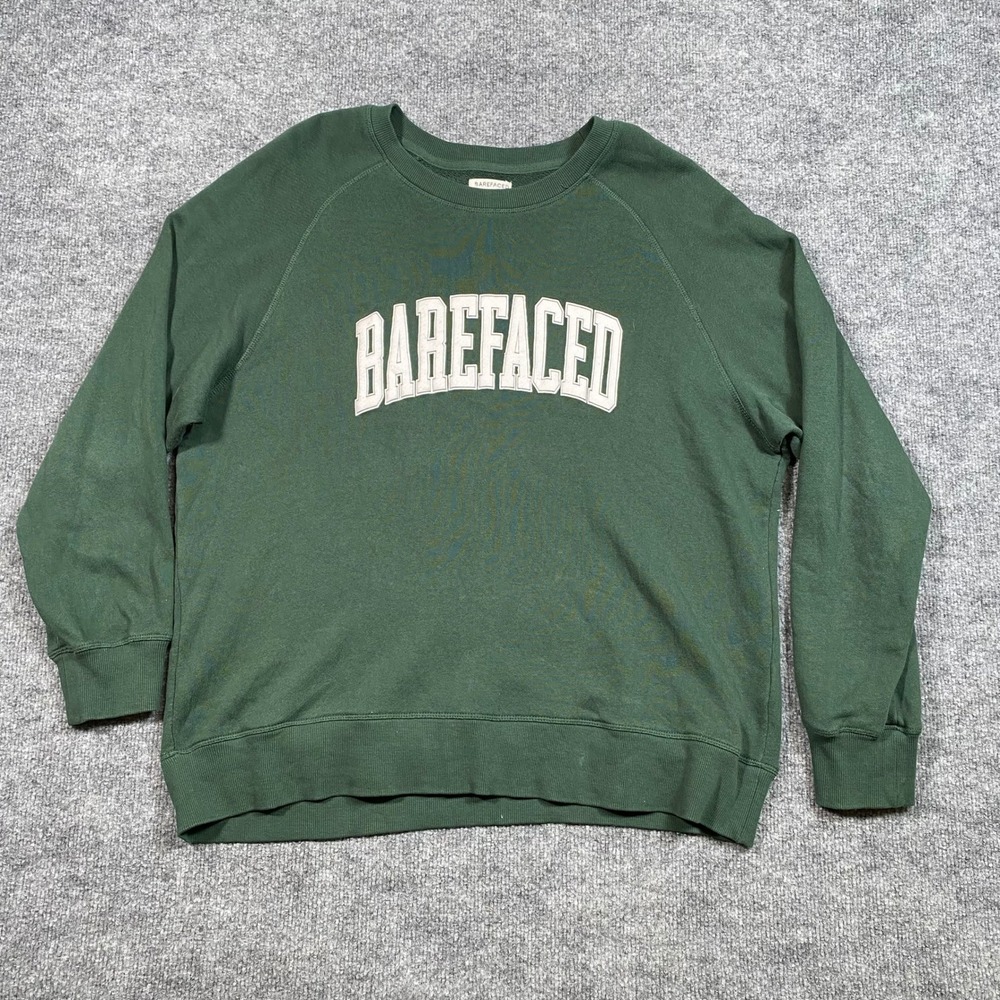 Barefaced Mens Green Graphic Crewneck‎ Sweatshirt No Sun Club Large
